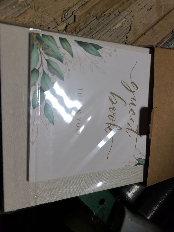 Photo 1 of 1DOT2 Linen Wedding Guest Book for Guests to Sign - The Perfect Photo Guest Book for Wedding Reception Bridal Shower,Baby Shower - 100 Pages Blank and Lined Acid Free Paper (Beige, No Year)