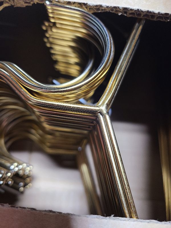 Photo 1 of 100 Pcs Stainless Steel Gold Metal Hanger for Clothes 16.5" Wire Hangers for Coat Suit Bridal Boutique Dress Closet Dorm Clothing Rack