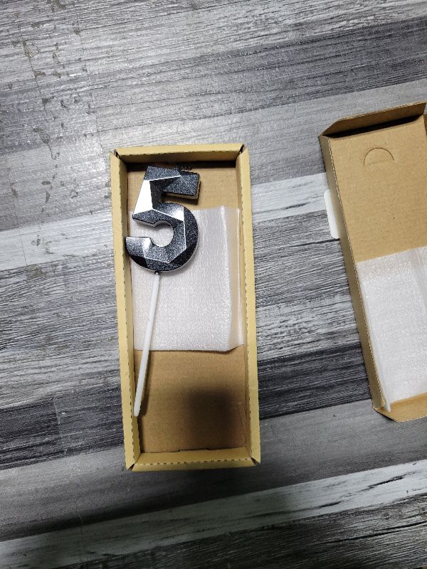 Photo 1 of 2 inch Black 55 Birthday Candles, 3D Diamond Number 55 Cake Topper for Men Women Birthday Party Decorations Theme Party