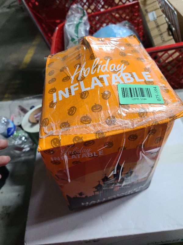 Photo 1 of 10FT Long Halloween Inflatables Built-in LED Light Pumpkin-Headed Horse Carriage, Giant Halloween Decorations Outdoor Blow Up Yard Decorations Spooky Ghost Carriage Halloween Blowups for Lawn Party