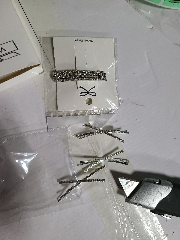 Photo 1 of 12 Pieces Rhinestone Bobby Pins Decorative Fancy Crystal Hair Clips Shiny Metal X Shaped Barrettes Bling Diamond Wedding Bridal Shower Hair Accessories for Women Ladies Girls (Silver)