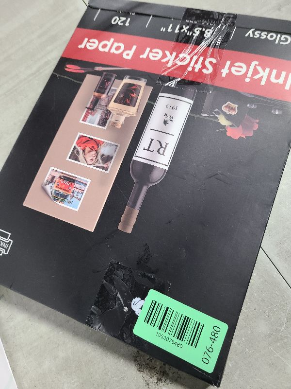 Photo 2 of Koala Printable Glossy Sticker Paper for Inkjet Printer, White, 8.5x11 Inch Self-Adhesive Photo Sticker Printer Paper, (120 Sheets)