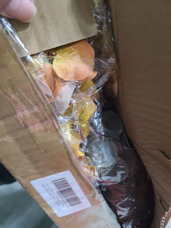 Photo 1 of 120 Pcs 5 Kinds Mixed Artificial Eucalyptus Leaves Stems and Fake Berry Bulk for Fall Decorations,Faux Plants Bundle for DIY Bouquets Floral Arrangement Wedding Engagement Party Autumn Decor (Orange)