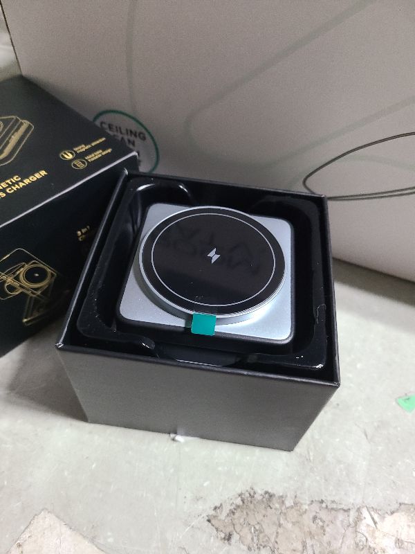 Photo 1 of ?2025 Upgraded?Wireless Charger 3 in 1, Foldable Wireless Charging Station with Night Light for Apple MagSafe Charger, Travel Magnetic Charger Stand, Nightstand Fast 15W Charging Station (20W Adapter)