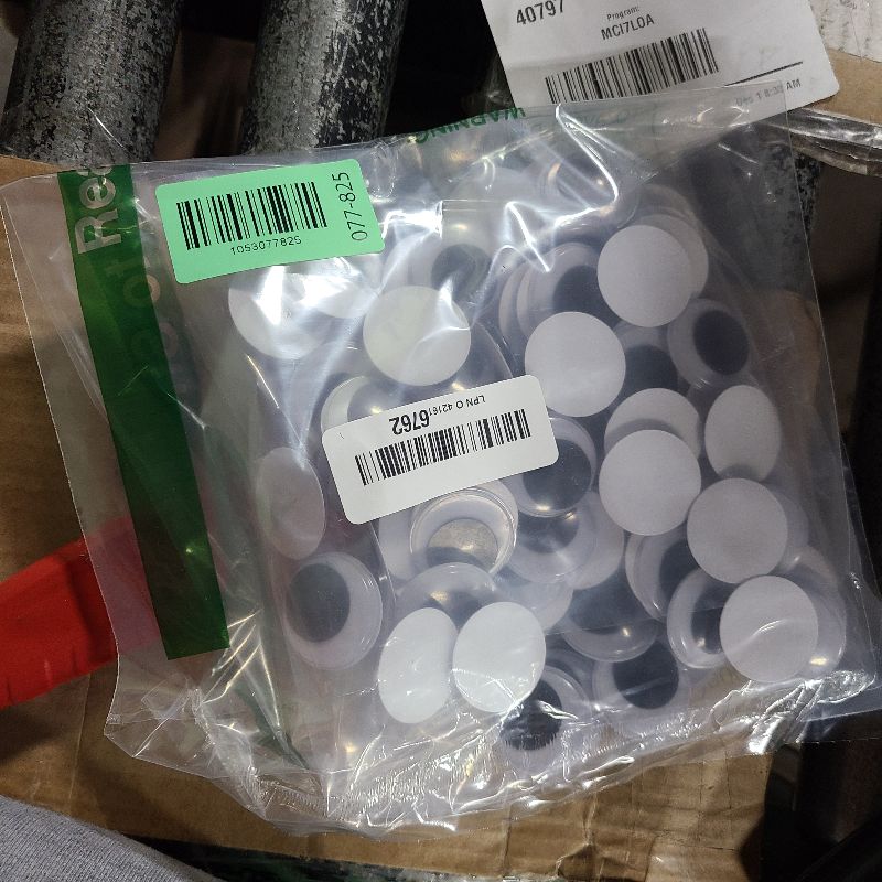 View 2 of 100 Pieces Wiggle Eyes, 1.2 inch Googly Eyes with self Adhesive Round Plastic for Crafts Making and Party Decorations