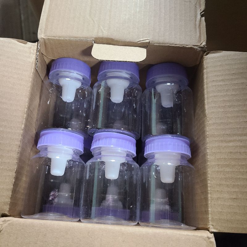Photo 1 of 36 Pcs 3.5 Inch Mini Plastic Baby Bottle for Shower Favor - Clear Candy Box Feeding Bottle Decor Gift (Purple)