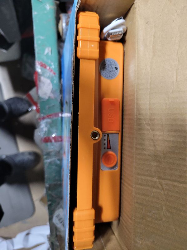 Photo 1 of 100W LED Solar Work Light, 466 LED 10000LM Magnetic Worklight with 5 Modes, 12000mAh Battary Rechargeable, IP66 Waterproof Portable Solar Outdoor Working Light for Emergency, Repair, Camping