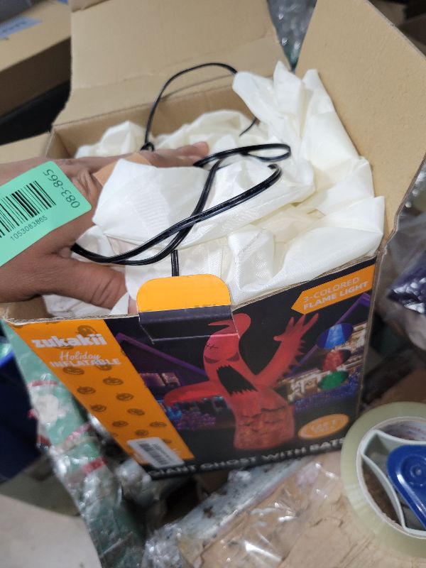 Photo 1 of 1PCS 12FT Giant Halloween Inflatables Decoration Ghost with 3-Colored Flame Rotation LED Light Spooky Halloween Decorations Outdoor Blow Up Yard Decoration for Home Lawn Holiday Party