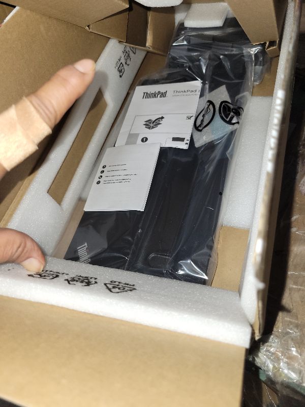 Photo 1 of 13in1 Ultra Docking Station 3 Monitors (40AJ0135US) Compatible with Lenovo ThinkPad Laptop,USB C Hub with 4xUSB 3.1,2xUSB-C,2xDP,1xHDMI,1xOpt Master Key Lock,1xRJ45,1x DC-in(No Power Adapter)