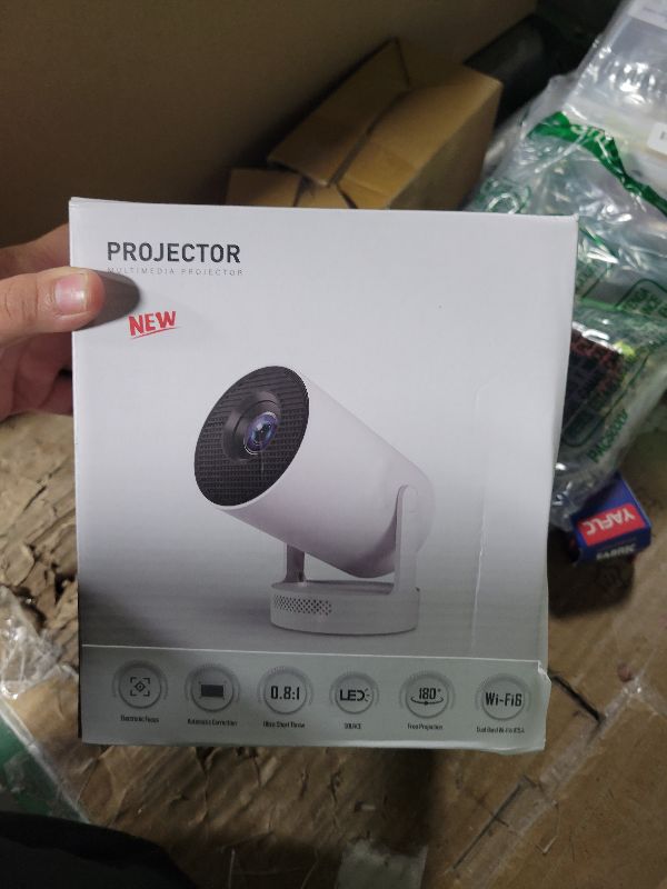 Photo 1 of [Electric Focus]Mini Portable Projector with 4K Support, Bluetooth 5.4 WIFI6, 5watt Sound Base Speaker, 260 ANSI, Android 11, 210° Rotation , Auto Keystone Correction Video Projector HY300 PLUS