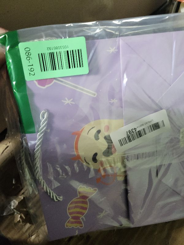 Photo 1 of 2 Pack 8.8"Boo Halloween Bags with Tissue Paper Large Trick or Treat Gift Bags for Halloween