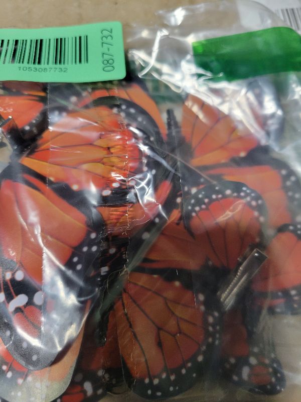 Photo 1 of 12 Pcs Monarch Butterfly Hair Clips, 3D Butterfly Barrettes Hair Costumes Accessories for Halloween Day of the Dead Decorations (12 pieces)