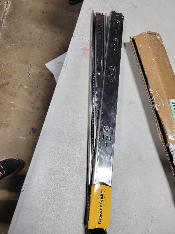 Photo 1 of 10 Pairs of 22 Inch Hardware 3-Section Full Extension Ball Bearing Side Mount Drawer Slides,100 LB Capacity Drawer Slide