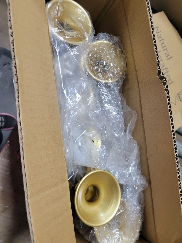 Photo 1 of 19.7in Gold Candelabra Centerpieces for Tables, 2Pcs Metal Tall Candle Holder for Taper Candles, 5 Arm Candlestick Holder for Wedding Centerpiece Decor Party Event Reception Decoration