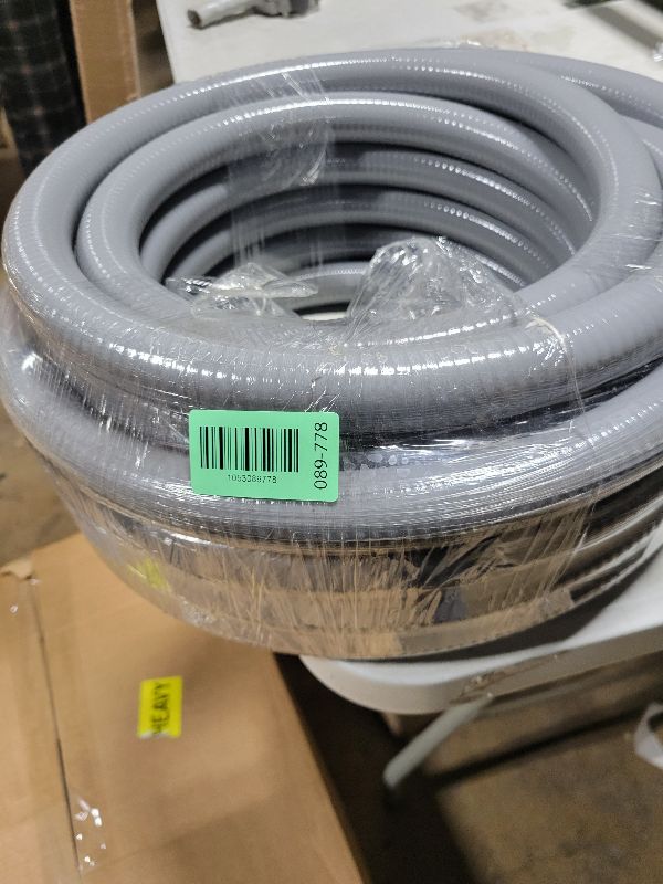 Photo 1 of 1inch 50ft Electrical Conduit Kit,Liquid-Tight Conduit and Connector Kit with 5 Straight and 3 Angle Fittings Included,Flexible Non -Metallic Liquid Tight Electrical Conduit(1" Dia, 50 Feet)
