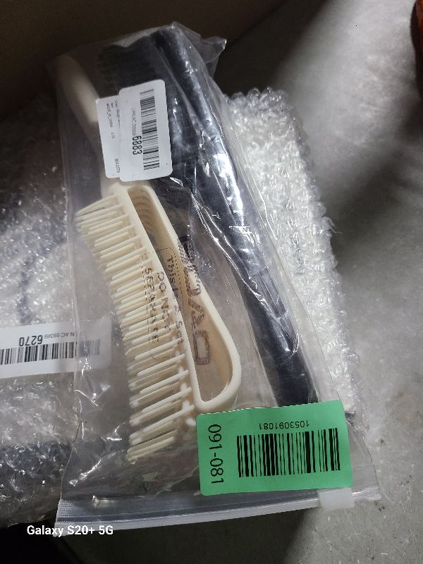 Photo 1 of 2 Pieces Detangling Brush for Afro America/African Hair Textured 3a to 4c Kinky Wavy/Curly/Coily/Wet/Dry/Oil/Thick/Long Hair, Knots Detangler Easy to Clean (Beige, Black)