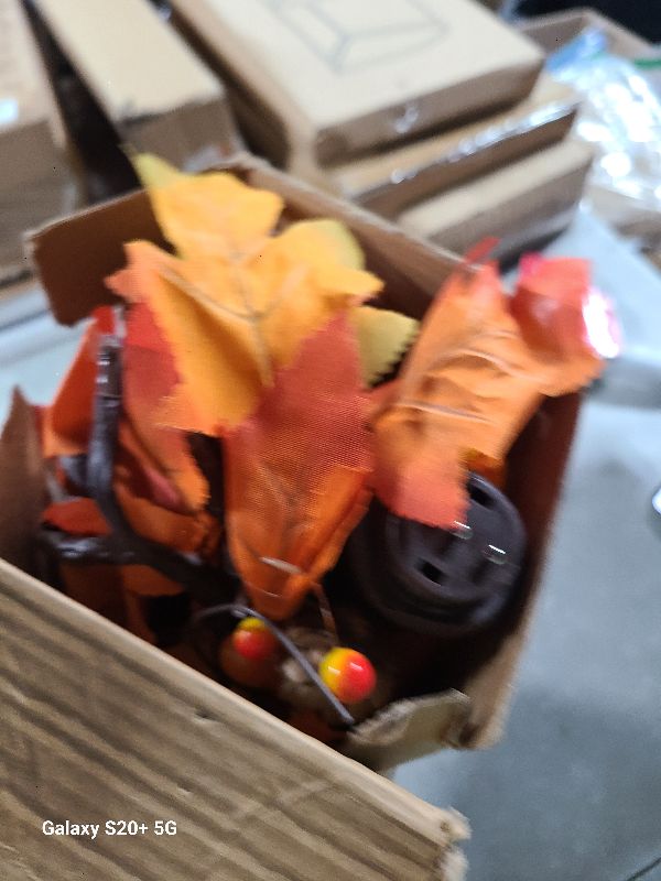 Photo 1 of 2 Pack 24" Lighted Fall Maple Tree, Fall Decorations Artificial Light Up Fall Tabletop Tree with 24 Prelit Lights Thanksgiving Decoration for Home Indoor Autumn Harvest Decor