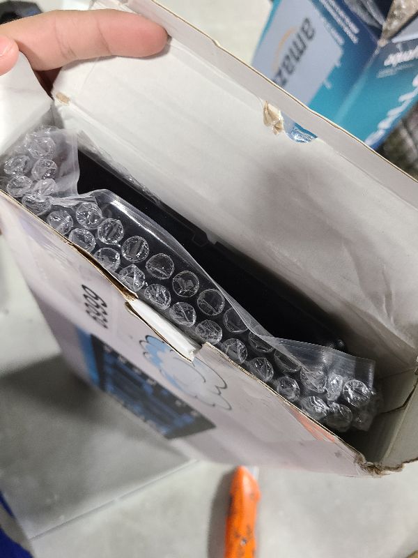 Photo 1 of 17.5 Inch Blue LED Digital Wall Clock with 8 Ambient Light Colors?Displays Time,Date,Day,Temperature&Humidity,Dual Alarms,Countdown&Stopwatch,DST,10-Level Auto/Manual Brightness?Modern Silent Clock