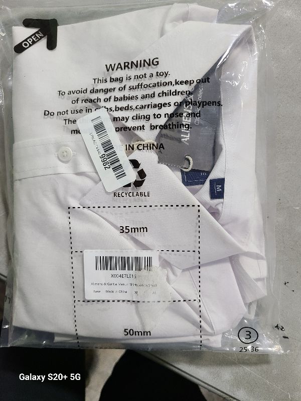 Photo 1 of Alimens & Gentle White Button Down Shirt Men Regular Fit Stretch Stain Shield Long Sleeve Solid Party Wedding Shirts,White,Medium