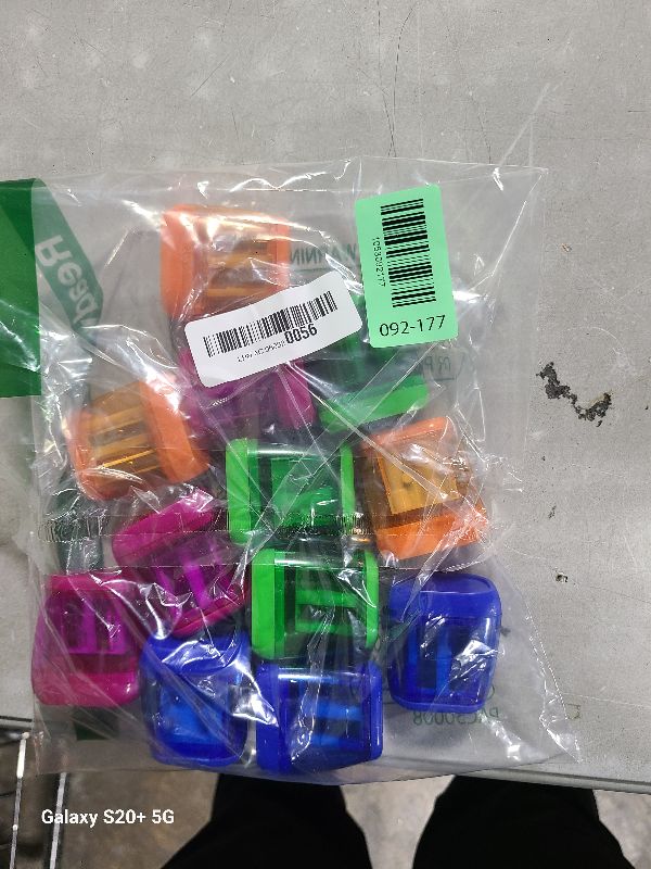 Photo 1 of 12 Pcs Manual Pencil Sharpener for School Office Home Pencil Sharpeners for Kids with Lid Colored Compact Dual Holes Portable Handheld Plastic Pencil Sharpener for Adults Students Class Home Office