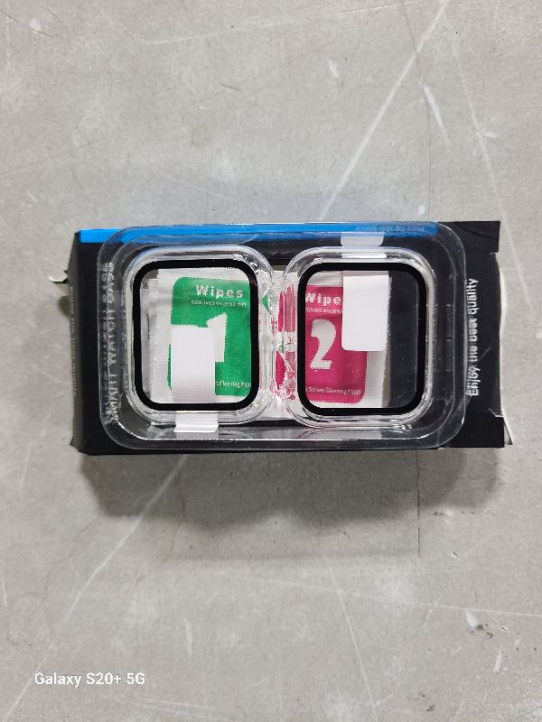 Photo 1 of 2 Pack Case with Tempered Glass Screen Protector for Apple Watch SE(2023) Series 6/5/4/SE 40mm,JZK Slim Guard Bumper Full Coverage Hard PC Protective Cover HD Ultra-Thin Cover for iWatch 40mm,Clear