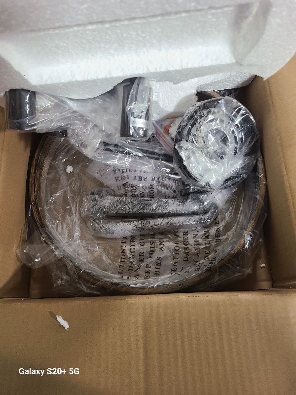 Photo 1 of Farmhouse Semi Flush Mount Ceiling Light Fixture, 12.5 Inch 4-Light Rustic Ceiling Mount Light Fixtures, Round Brown Wood Finish Flush Mount Lights for Kitchen Bedroom Hallway Dining Room