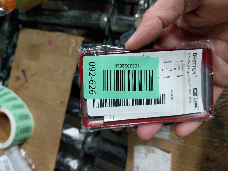 Photo 1 of [2 Pack] BESTTEN 1-Gang Red, Emergency Shut-Off Toggle Metal Switch Plate, Utility