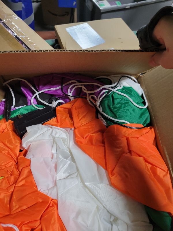 Photo 1 of 10FT Halloween Inflatables Pumpkin Skeleton Archway with Built-in LED Lights – Blow Up Yard Decoration with Candy Pumpkins for Indoor Outdoor Lawn Garden