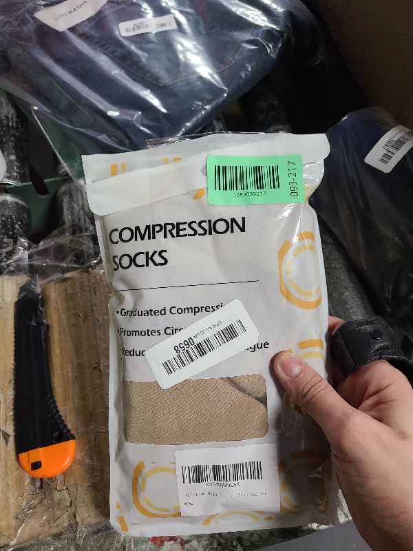 Photo 1 of +MD Thigh High Compression Stockings Open-Toe 20-30mmHg Firm Medical Support Socks for Varicose Vein Swollen legs Nude2XL