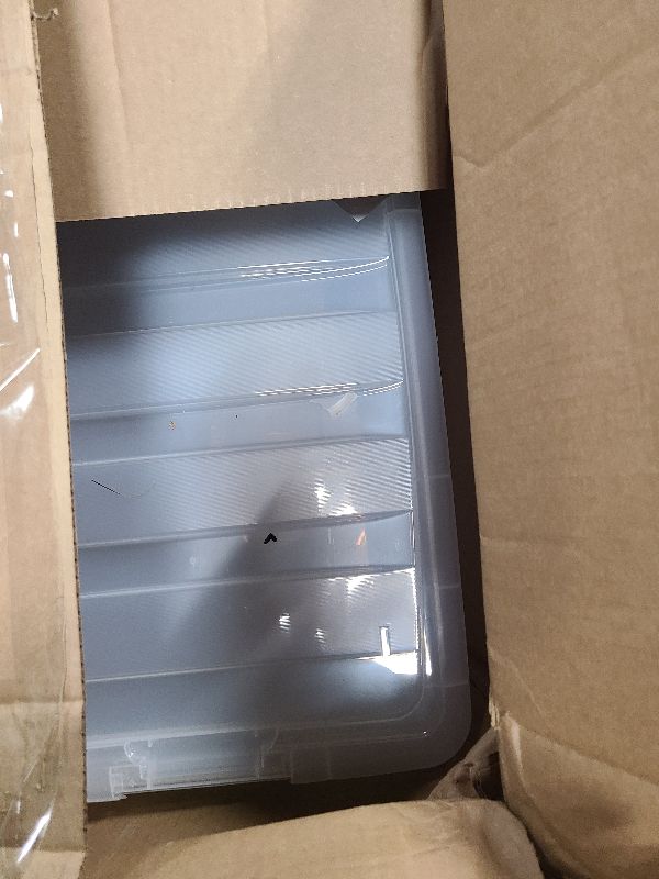 Photo 1 of IRIS USA 72 Qt Stackable Plastic Storage Bins with Lids, 6 Pack - BPA-Free, Made in USA - See-Through Organizing Solution, Latches, Durable Nestable Containers, Secure Pull Handle - Clear