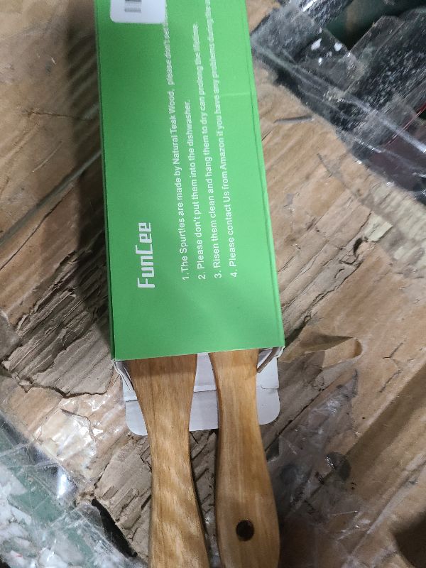 Photo 1 of 2 Pack Wooden Spurtle for Sourdough Starter, Mixing, Reaching Bottom of Jar, Dough Whisk, Long Handle Jar Spatula, Spurtles Kitchen Tools Teak Wood Kitchen Utensils kit for Baking, Cooking