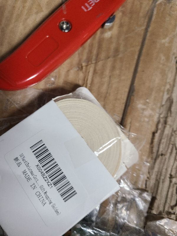 Photo 1 of 10 Yard Christmas Cotton Ribbon - Glitter, Elegant, Merry, Natural for Craft Gift Wrapping (Golden)