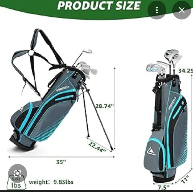 Photo 1 of 8 Pieces Complete Mens Golf Club Set Right/Left Hand for Men Women Includes Stand Bag with Rain Hood, 3# Fairway Wood with Head Covers, 5# Hybrid, 5#, 7#, 9# S# Irons and Putter