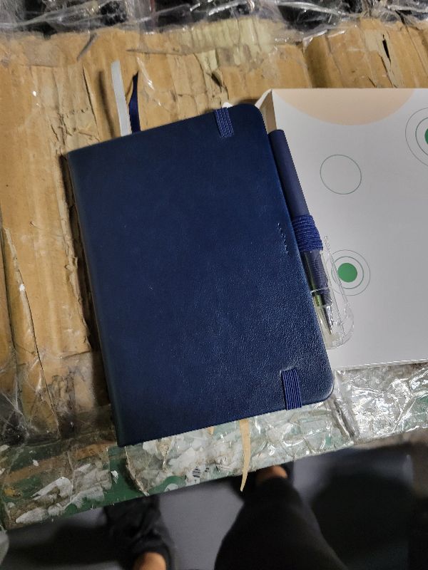 Photo 2 of NIRMIRO 3 Pack Pocket Notebook Journals, Small Notepad Notebooks for Note Taking, A6 Mini Note pads with Pen Holder, 408 Lined Pages, 3.7" x 5.7", Black, Brown, Blue