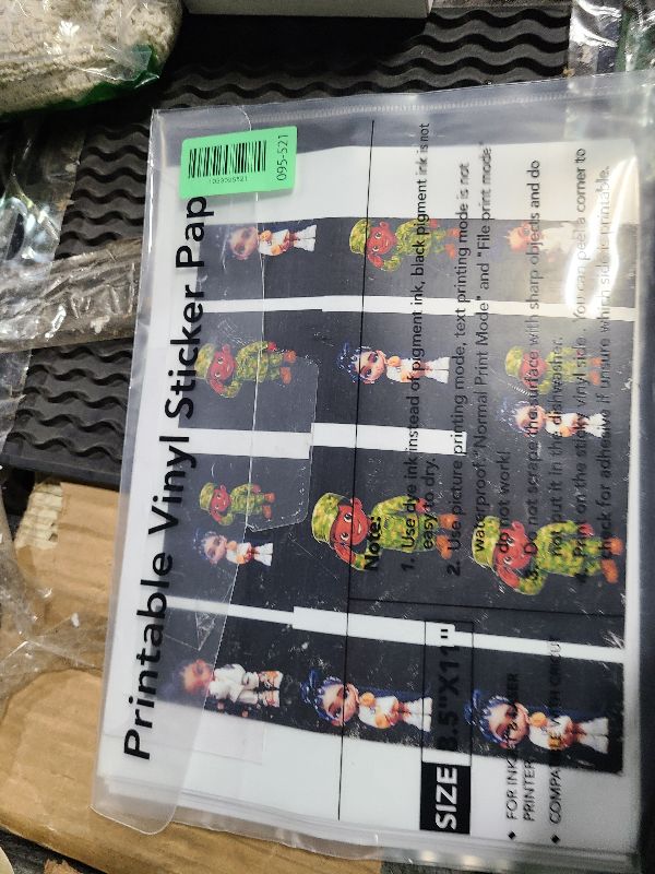 Photo 1 of 20 PCS Sticker Paper for Inkjet Printer, Printable Vinyl Sticker Paper Dries Quickly Vivid Colors, 8.5"x11" Tear Resistant Printable Vinyl, Glossy White, Inkjet & Laser Printer