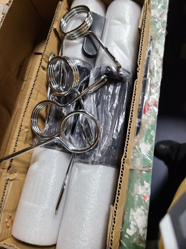 Photo 1 of 16" Olympic Dumbbell Handle, Dumbbell Bar for 2-inch Olympic Weight Plates, Loadable Dumbbells for Home Gym Strength Training, 2 Pair of Spring Collars Included