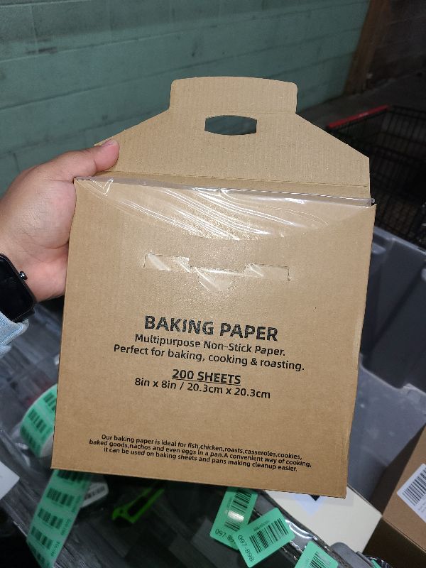 Photo 1 of 200 Pcs Parchment Paper Baking Sheets, 8"x8" Precut Non-Stick Baking Parchment Paper Sheets Bun Sheet Pan Liners.Baking Grilling Air Fryer Steaming Bread Cup Cake Cookie (Brown-8"x8")