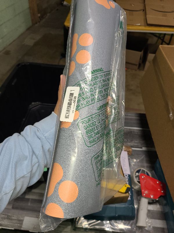 Photo 1 of 18"×30" Dog Food Mat-Absorbent Dog Mat for Food and Water, No Stains Quick Dry Cat Dog Food Bowl Mat Non Skid Dog Feeding Mat with Footprints for Messy Drinkers Blue