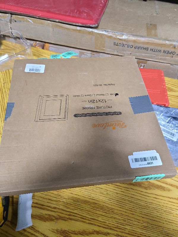 Photo 1 of 12x12 Picture Frame Natural Oak Wood From California-USA with Real Tempered Glass, Handcrafted 12x12 Photo Frame Matted to 8x8 Wedding Photo,Family Picture,Graduation Picture Display on Table & Wall