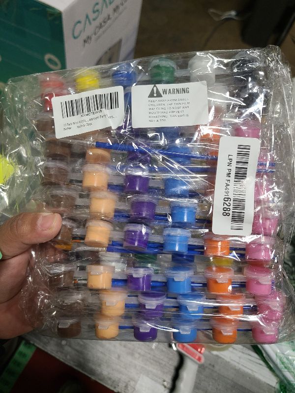 Photo 1 of 10 Pack Mini Acrylic Paint Set,12 Colors Acrylic Paints Strips for Kids&Adults Craft Paint,140 PCS Kids Painting Kit Container Strips Storage, Perfect for Home Birthday Classroom Party Favors……