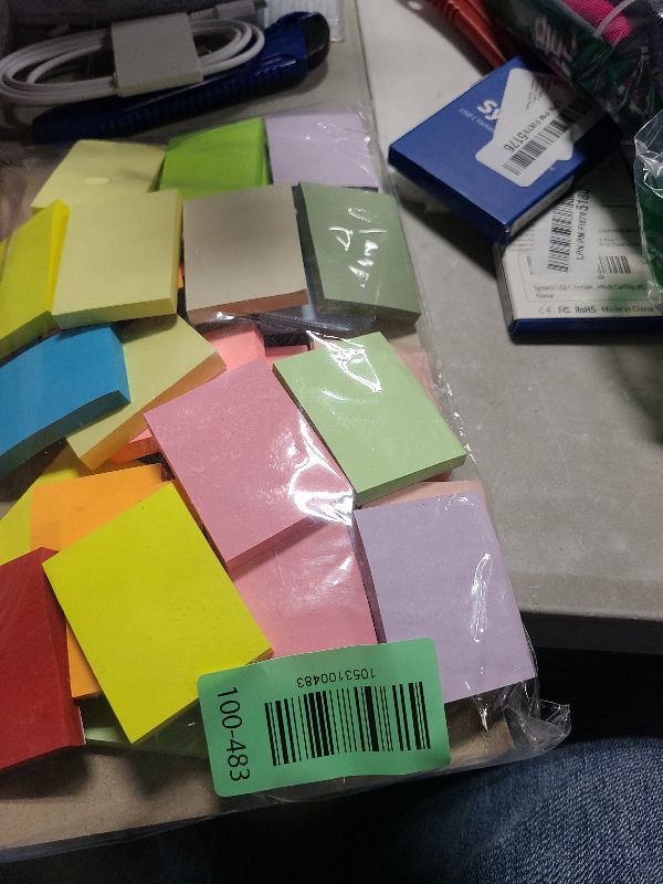 Photo 1 of (40 Pads) Sticky Notes 1.5x2 in, 16 Colors Post Self Stick Pad Its, Clean Removal Colorful Mini Pads Bulk for Office, Home, School,Teachers, Meeting, Notebooks