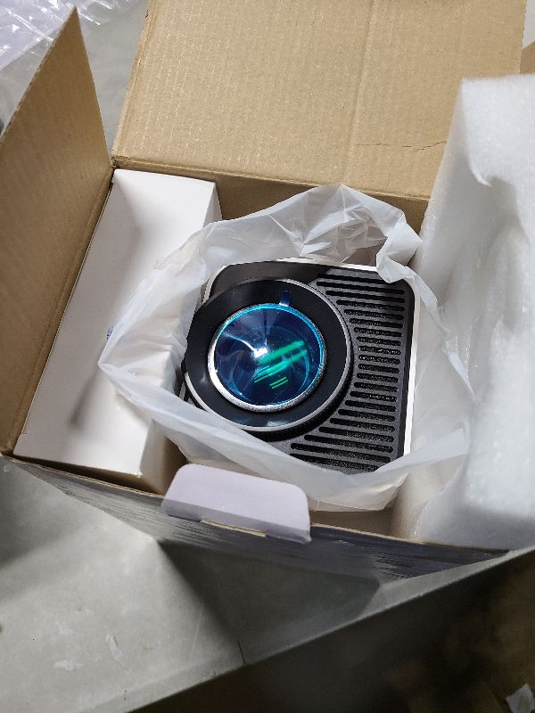 Photo 1 of [NetfIix Official/Stereo Speakers] 4K Projector with Wifi and Bluetooth, 1080P Native Mini Projector Portable, One-Click Use Built-in NetfIix/YouTube/PrimeVideo/D+, Smart Home Outdoor Projector-White