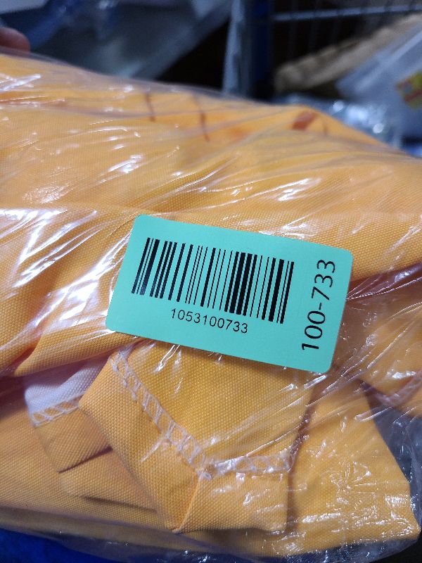 Photo 1 of 11 Foot Outdoor Patio Umbrella Replacement Canopy, Market Umbrella Top, Outdoor Table Umbrella Canopy for 8 Ribs, Vented Canopy, Sun Protection UPF 50+ and 2-Years-color fastness to light (Yellow Stripe Underneath)