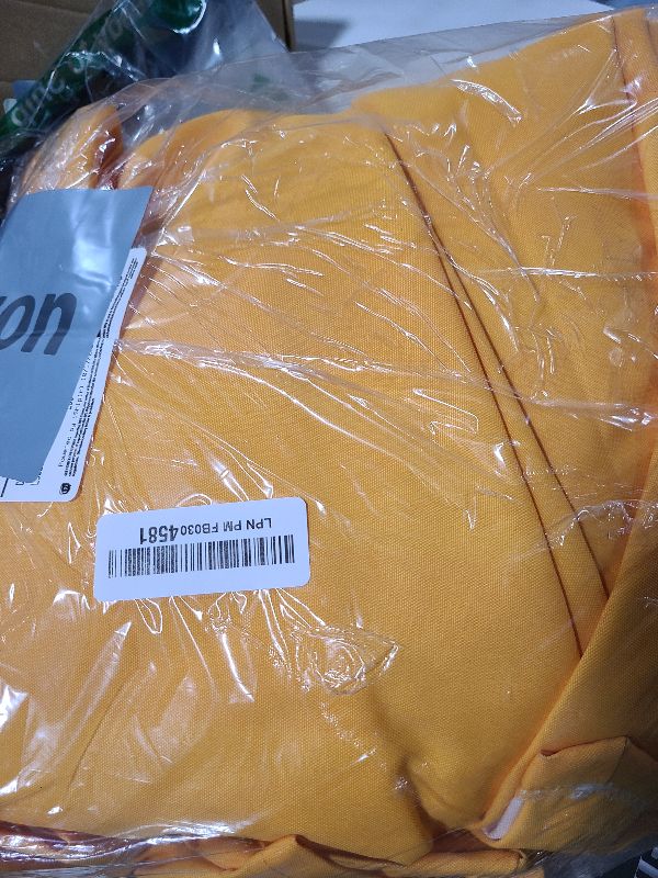 Photo 1 of 11 Foot Outdoor Patio Umbrella Replacement Canopy, Market Umbrella Top, Outdoor Table Umbrella Canopy for 8 Ribs, Vented Canopy, Sun Protection UPF 50+ and 2-Years-color fastness to light (Yellow Stripe Underneath)