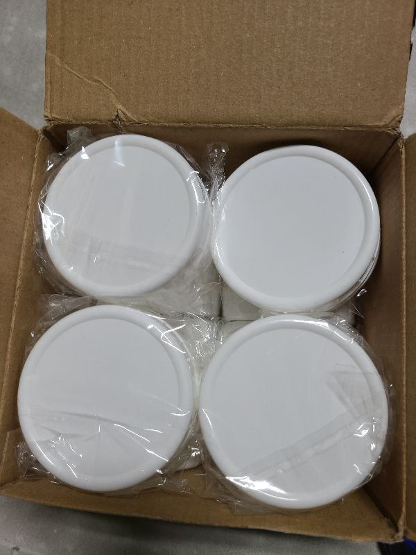 Photo 1 of 2 Dozen Regular Mouth Lids Mason Jar Lids Plastic Storage Caps for Mason Canning Jars and More, Standard, Dia 70mm, White