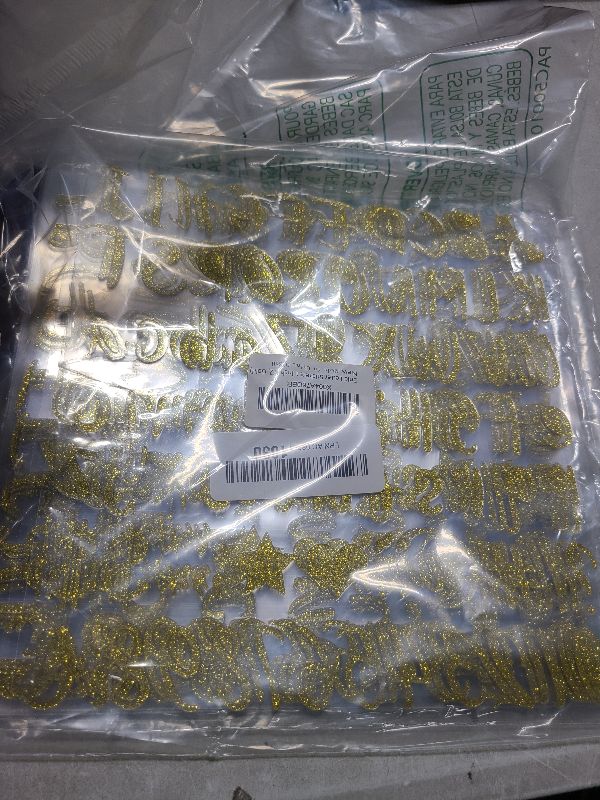 Photo 1 of 1215Pcs Gold Letter Stickers 15 Sheets Alphabet Stickers Vinyl 1 Inch Stick on Letters Glitter Self-Adhesive Waterproof ABC Number Stickers for Graduation Cap Water Bottles Scrapbook Crafts (15, Gold)