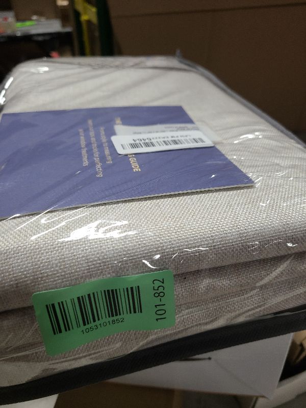 Photo 1 of 100% Blackout Shield Linen Blackout Curtains for Bedroom 96 Inches Long, Back Tab/Rod Pocket Living Room Drapes, Thermal Insulated Blackout Curtains 2 Panels Set, 50" W x 96" L, Beige