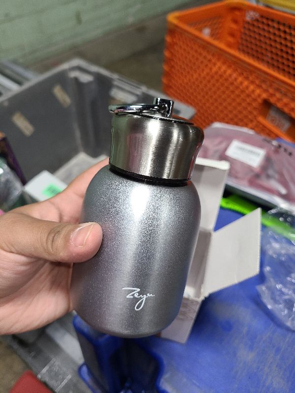 Photo 1 of 10.15oz/300ML Mini Thermal Mug Leak Proof Vacuum Flasks Travel Thermos Stainless Steel Drink Water Bottle Thermos Cups for Indoor and Outdoor (Silver)