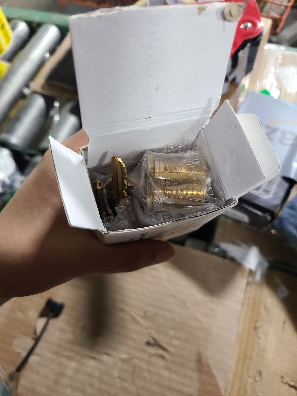 Photo 1 of 2 Pack Brass Mortise Cylinder Keyed Alike with 4 Keys for SC Keyway Standard Commercial Door Lock Cylinder, Storefront Door Lock Replacements, Gold Finish (1 1/8 "-29 mm Length)