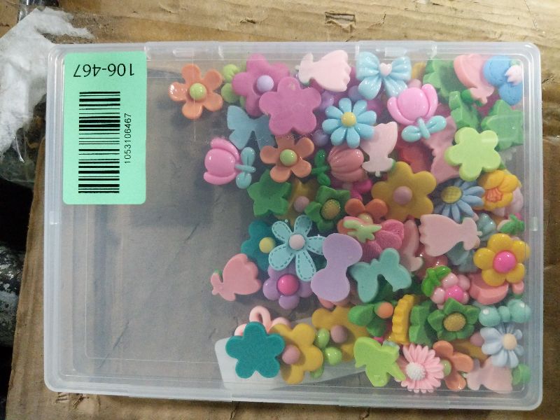 Photo 1 of 100Pcs Flowers Slime Charms Assorted Cute Decoden Embellishments, Kawaii Slime Accessories, Mixed Colors Daisy Rose Bulk Flatback Resin Charm for Phone Junk Case,Scrapbooking Crafting & DIY Decoration